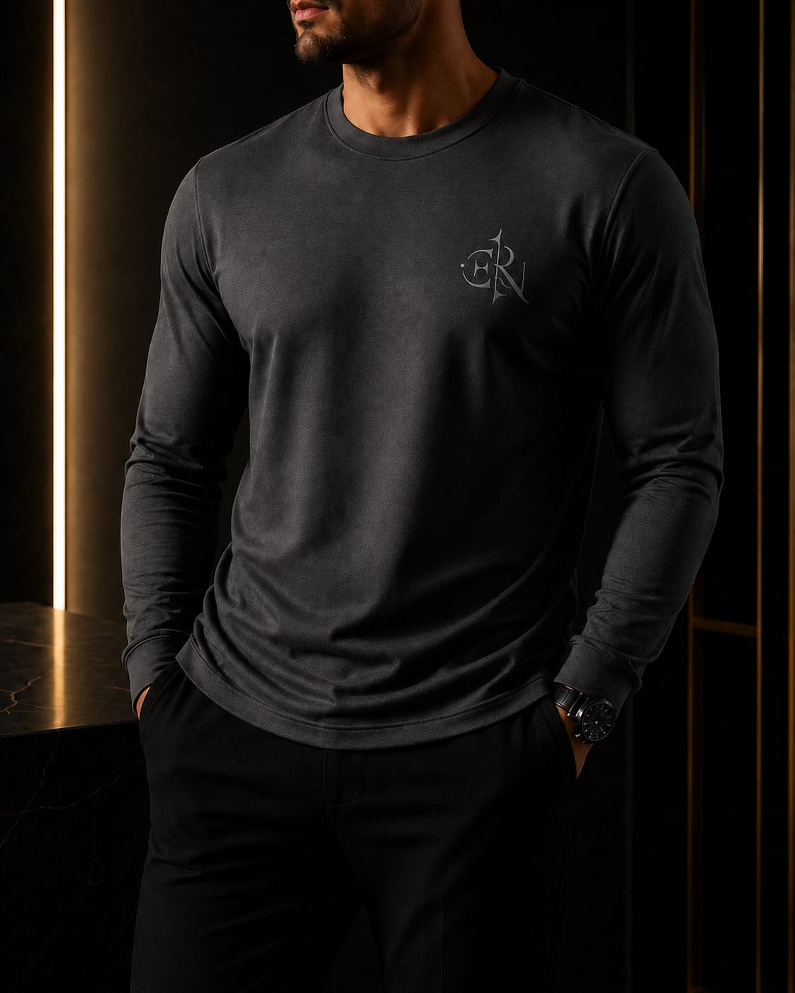 EMRAN Premium Long Sleeve Collection- Black & Dark Grey Edition