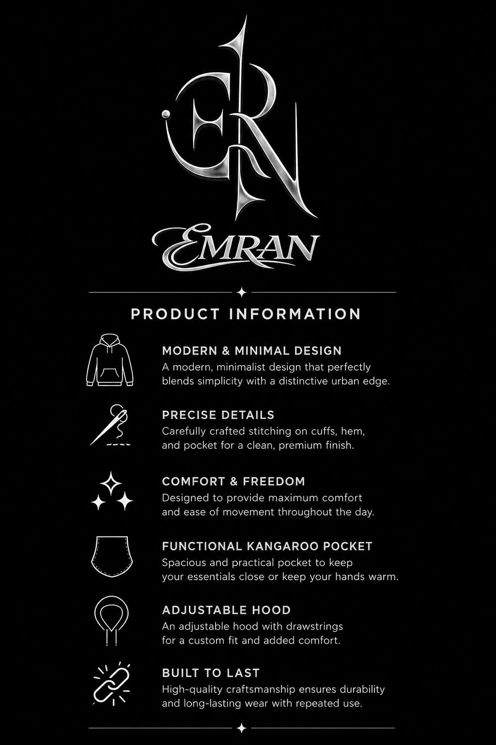 EMRAN  Luxury Essential Hoodie
