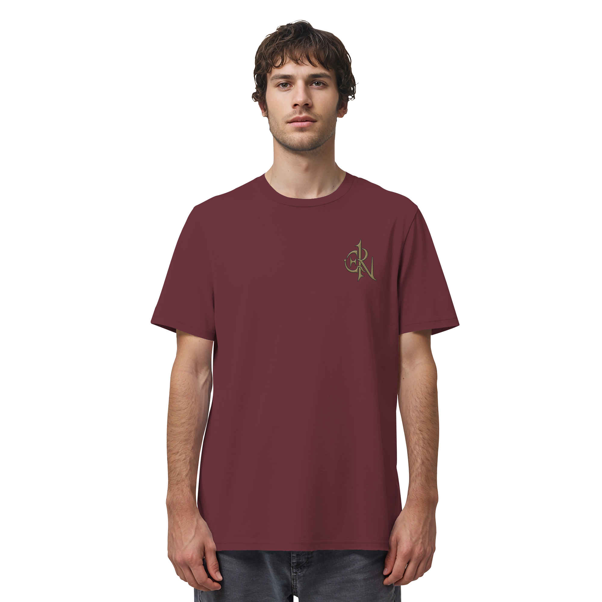 EMRAN Signature Organic T-Shirt – Burgundy Gold Edition - Organic Shirt
