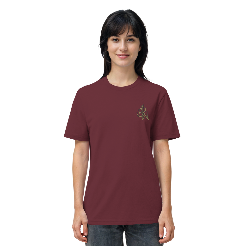 EMRAN Signature Organic T-Shirt – Burgundy Gold Edition - Organic Shirt
