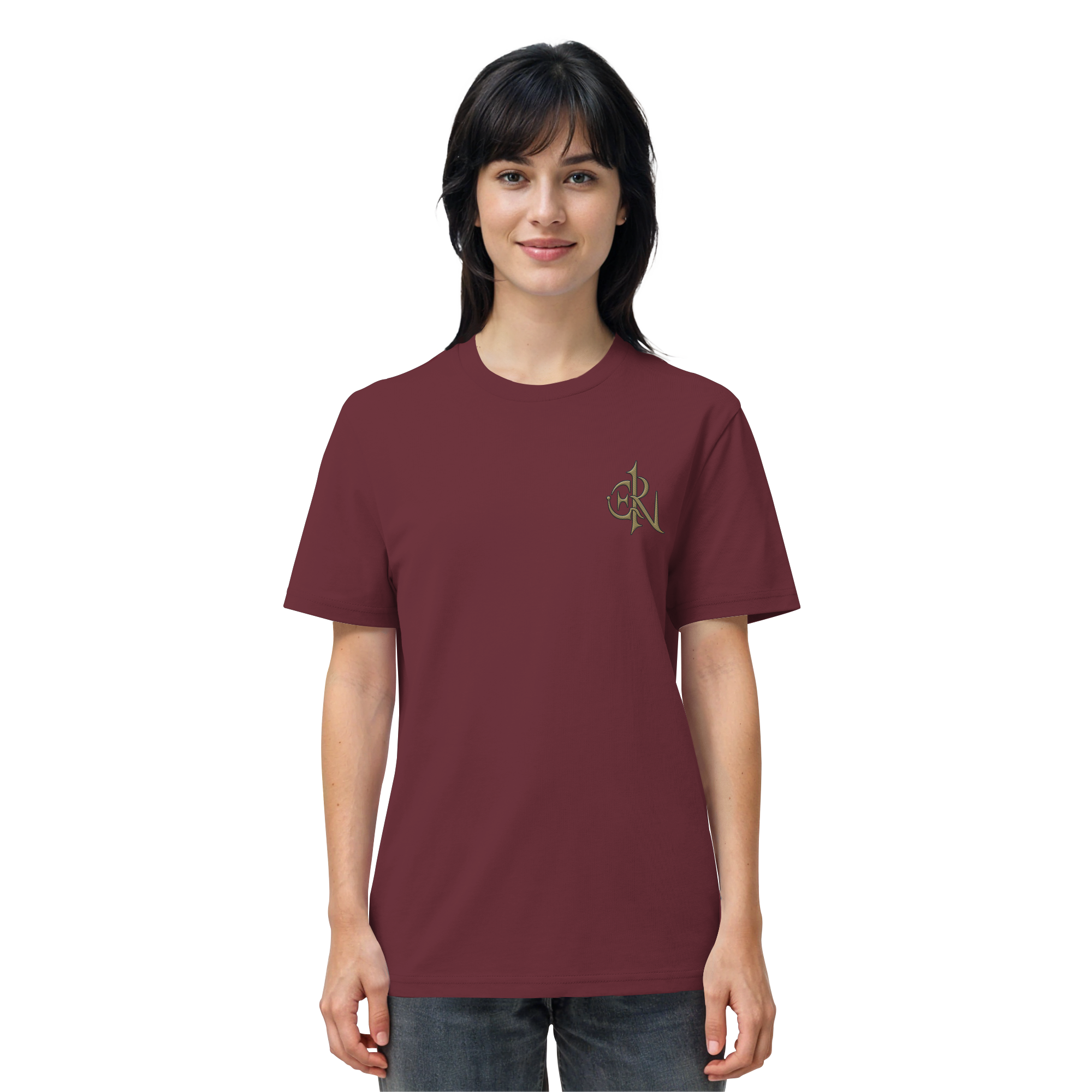 EMRAN Signature Organic T-Shirt – Burgundy Gold Edition - Organic Shirt
